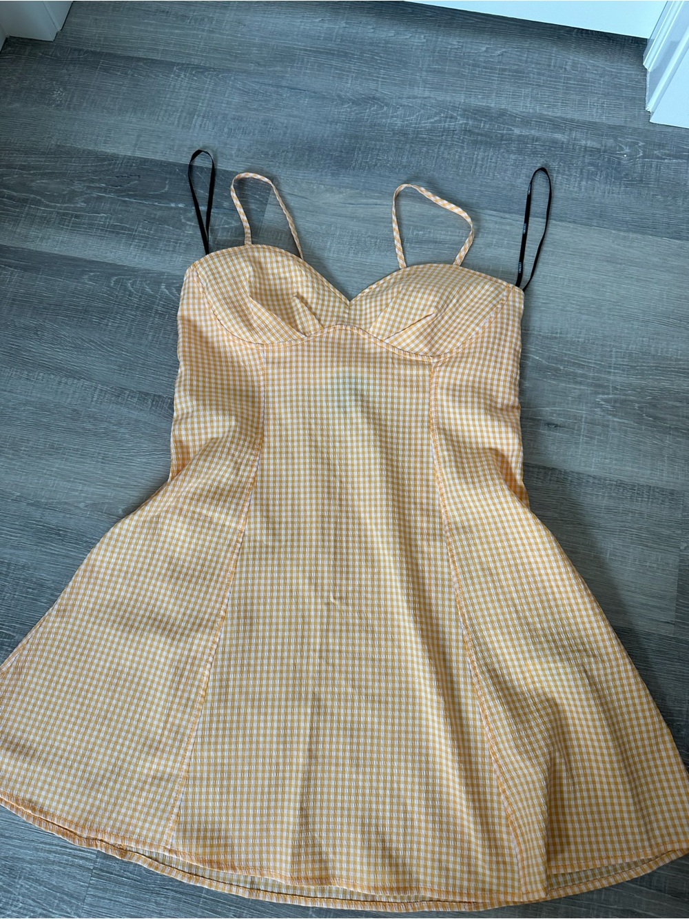 Forever 21 Yellow and White Gingham Mini Dress
